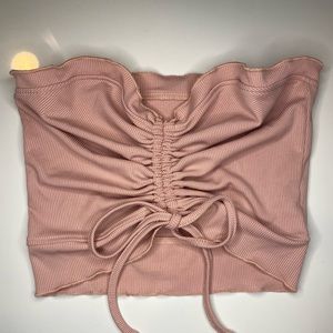 Shein pink ruched tube top/crop top.